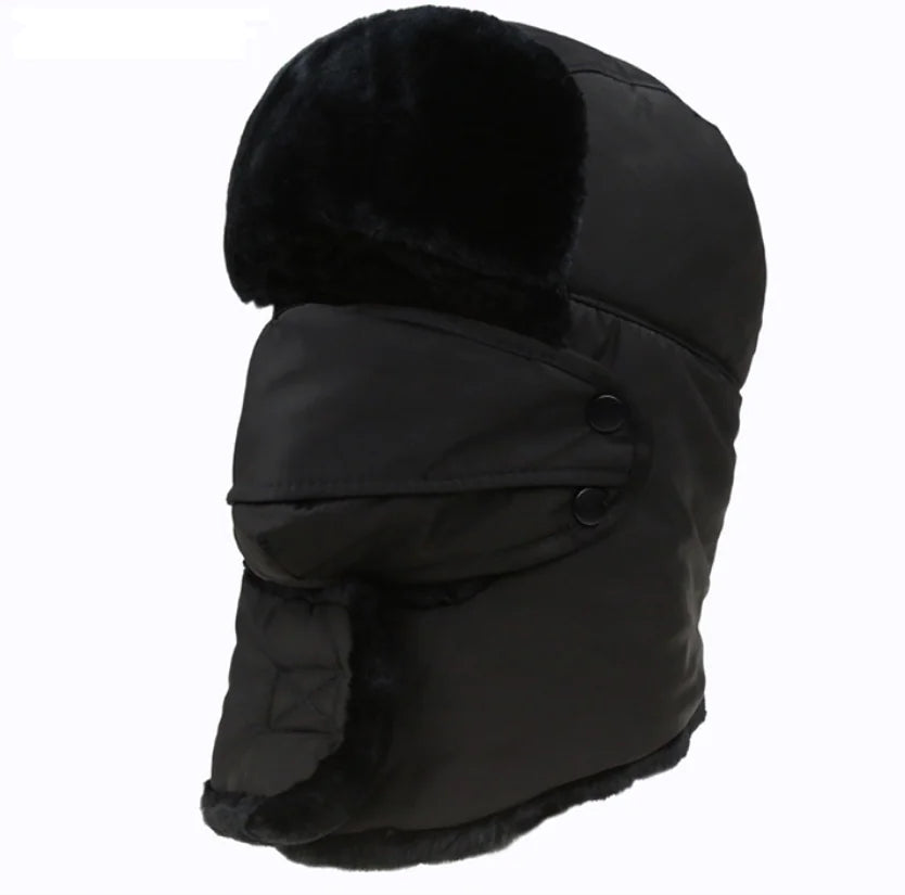 Bonnet Homme Anti-Froid | Masque Détachable + Doublure Chaude
