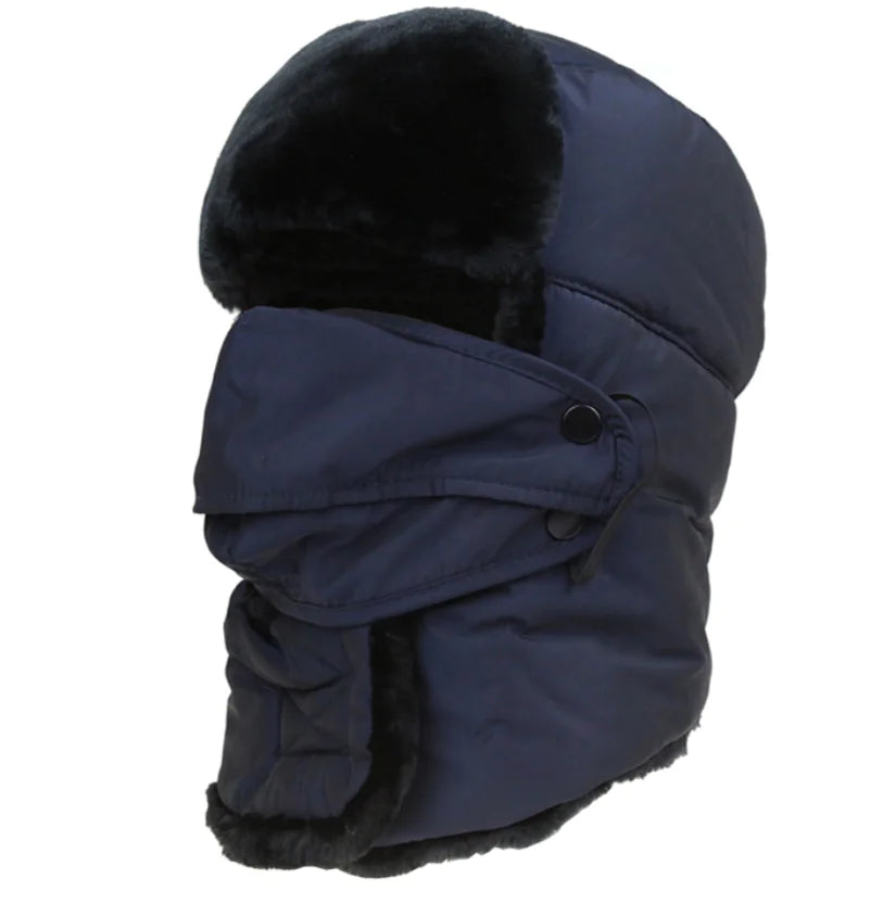 Bonnet Homme Anti-Froid | Masque Détachable + Doublure Chaude