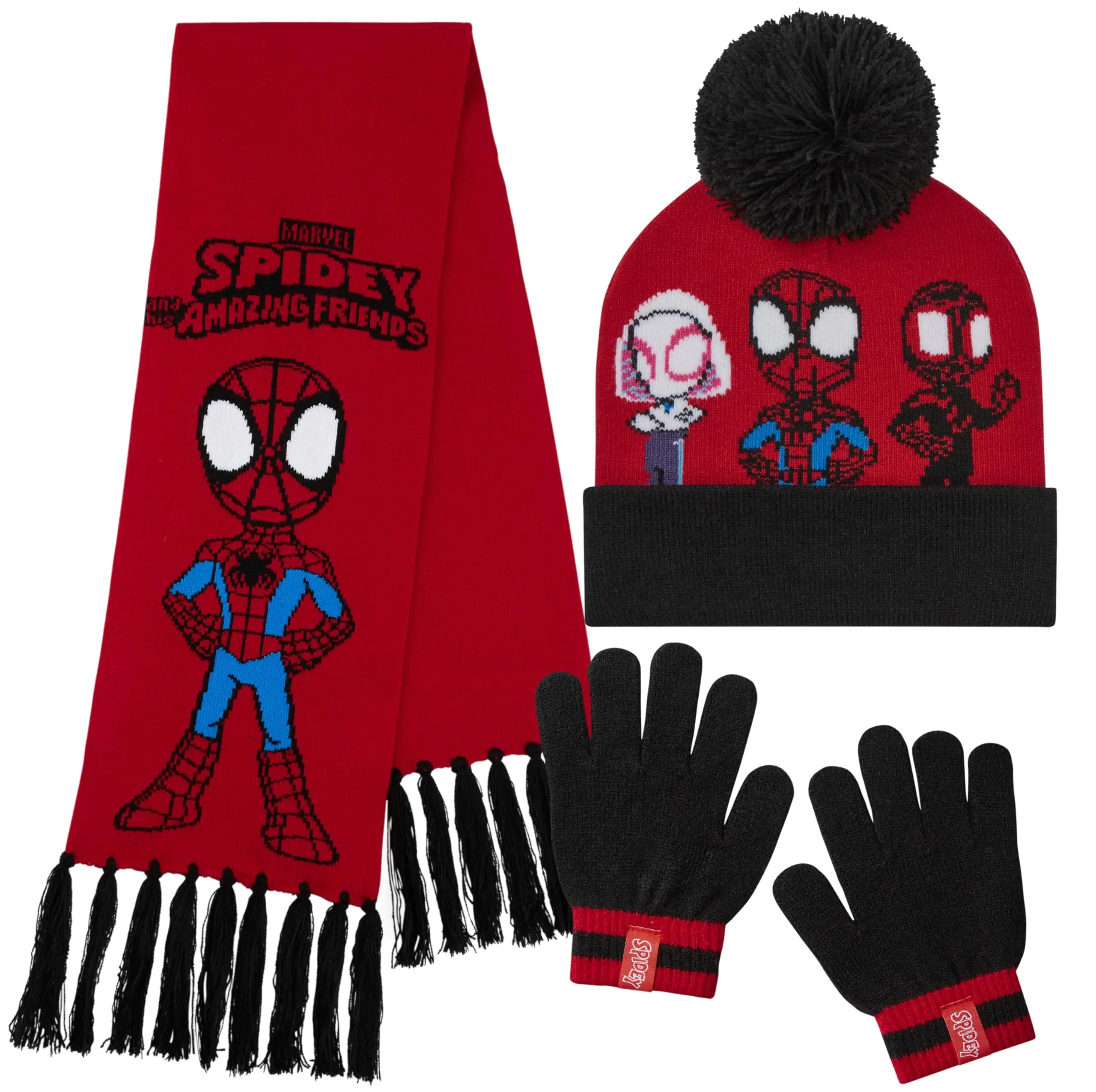 Ensemble Hiver Spiderman – Bonnet + Écharpe + Gants – Garçon